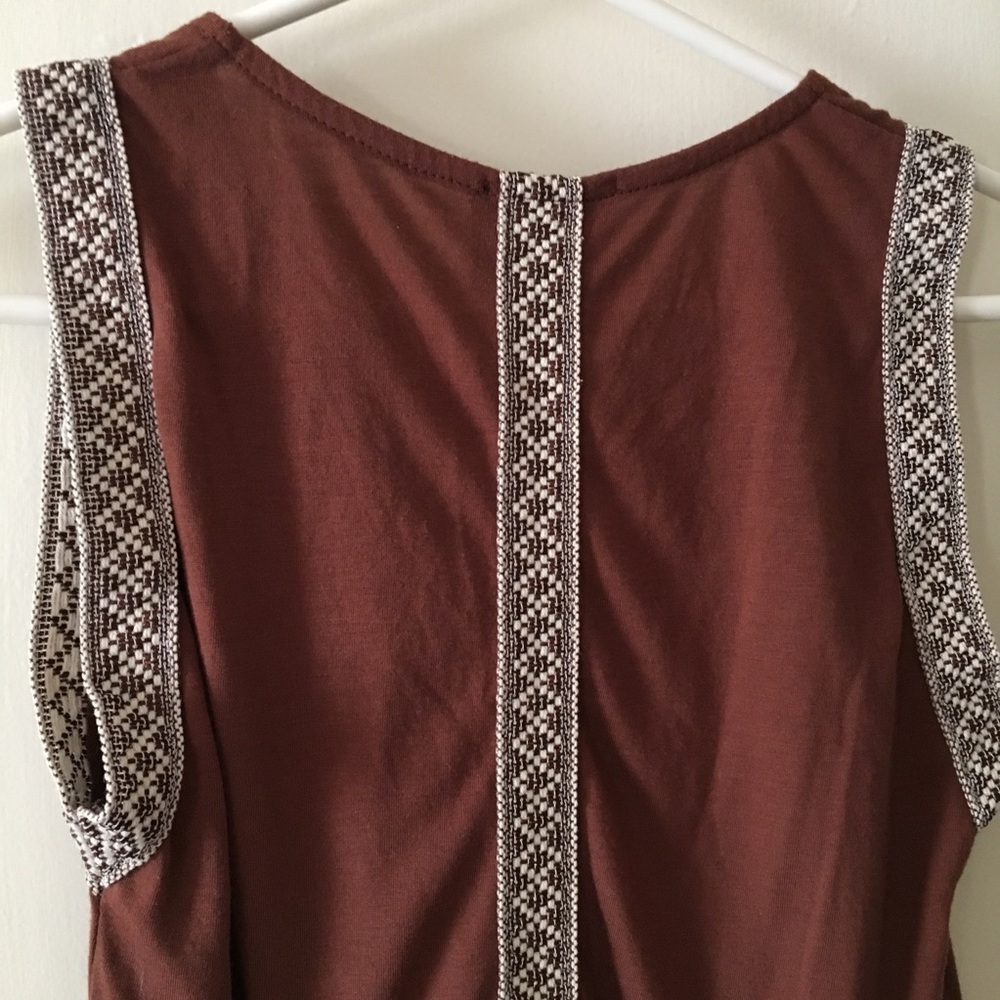 Brown embellished top